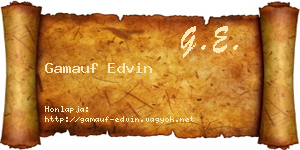 Gamauf Edvin névjegykártya